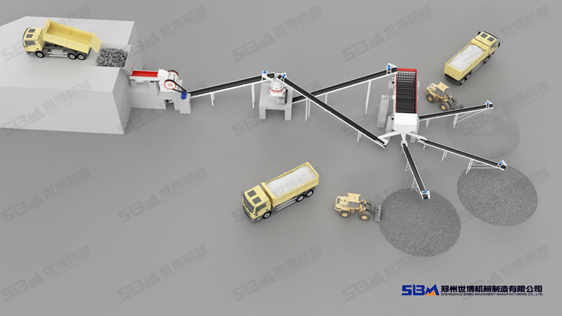 配置單缸液壓圓錐破碎機的石料廠生產(chǎn)線設(shè)計圖